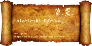 Malobiczki Réka névjegykártya