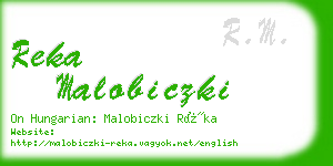 reka malobiczki business card